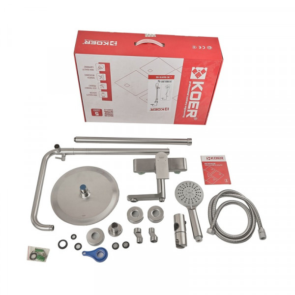 Душова колона зі змішувачем Koer KI-56015-02 (з нерж. сталі) (Колір нерж) (KR4784)