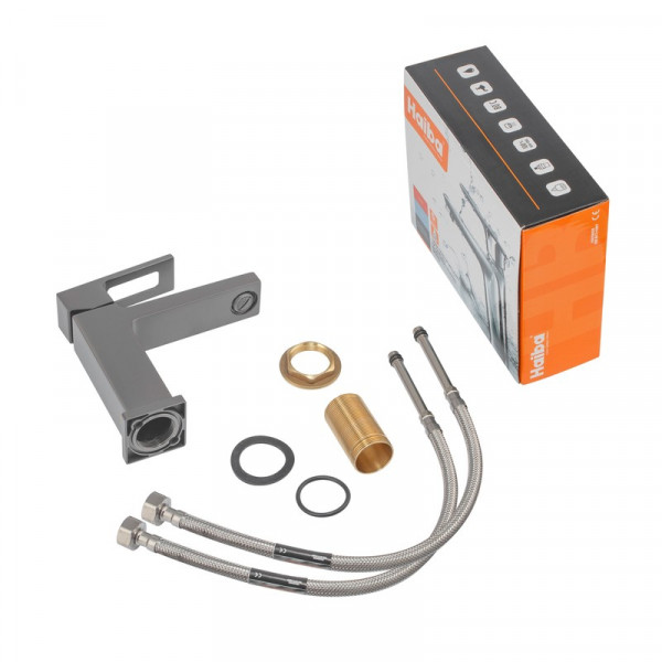Змішувач для умивальника Haiba Kant 001 Graphite (Колір графіт) (HB9664)