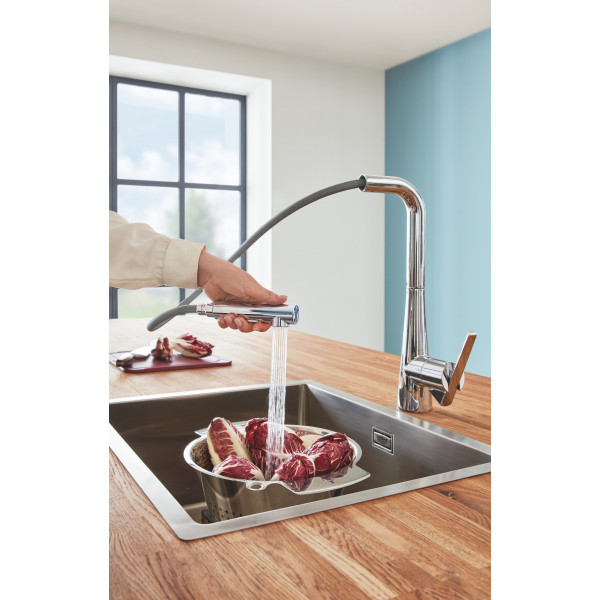 Змішувач для кухні з висувним виливом Grohe Zedra (32553002)