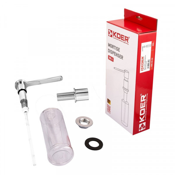 Дозатор для мийного засобу врізний Koer SDB-03-02 300 мл (колір нерж.сталі) (KR5632)