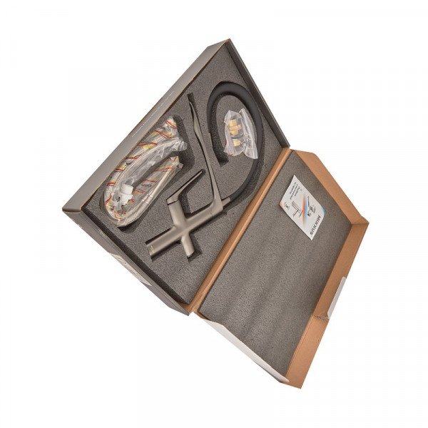 Змішувач для кухні Mixxus Premium DERBY 021 (NUT) GRAPHITE REFL.BLACK з виходом для питної води  (MI6612)