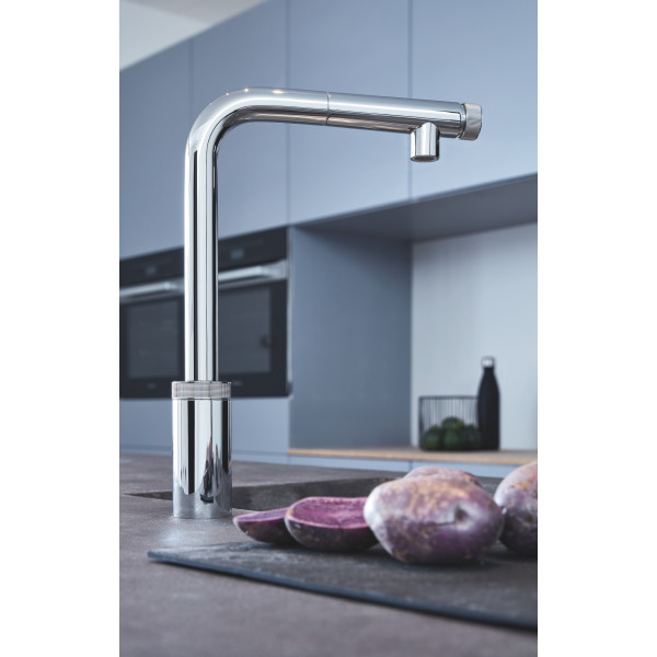 Змішувач для кухні з висувним виливом Grohe Eurosmart New (31613000)