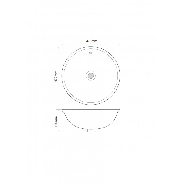 Раковина врізна на стільницю MIXXUS PREMIUM TOPPER-1601 470х470х180mm з переливом (MP6571)