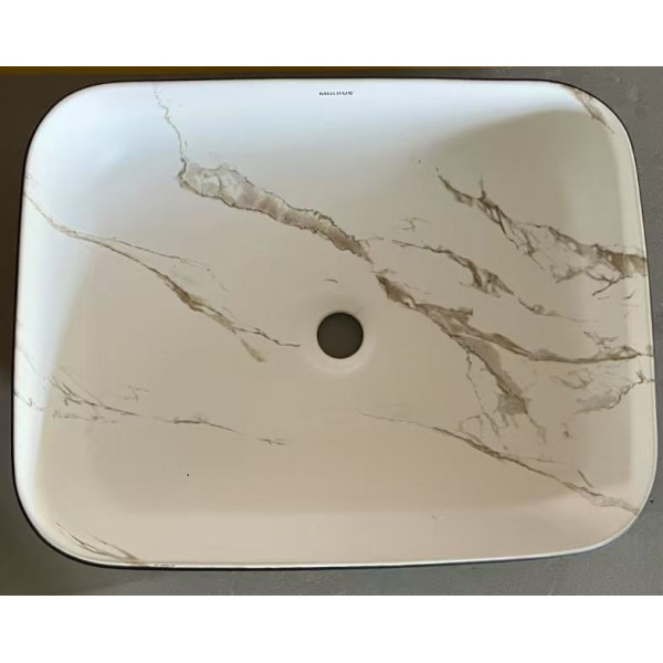 Раковина накладна MIXXUS PREMIUM DIVERSE-0110 MARBLE-BLACK 500х390х130mm (MP6517)