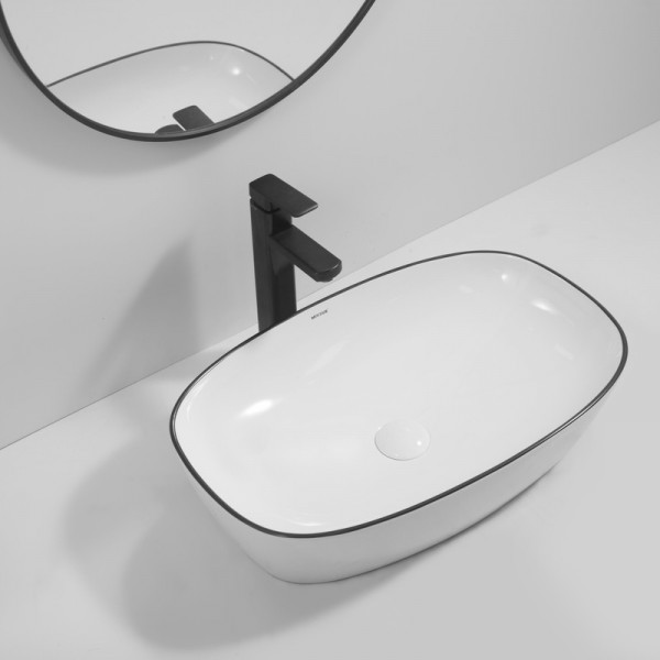 Раковина накладна Mixxus Premium DIVERSE-0111 EDGE BLACK 600х380х140mm (MP6562)