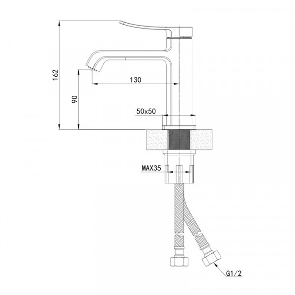 Змішувач для умивальника Mixxus Premium DALI 001 NUT Graphite (MI6756)