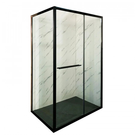 Душова кабіна без піддону Mixxus Premium Quadro SC01-120x80x195-TR Black прозоре скло 6мм (MI8293)
