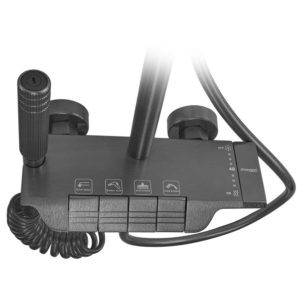 Душова колона Champion PBM-009-J Graphite зі змішувачем з кнопковим перемикачем, 4 режими (CH6501)