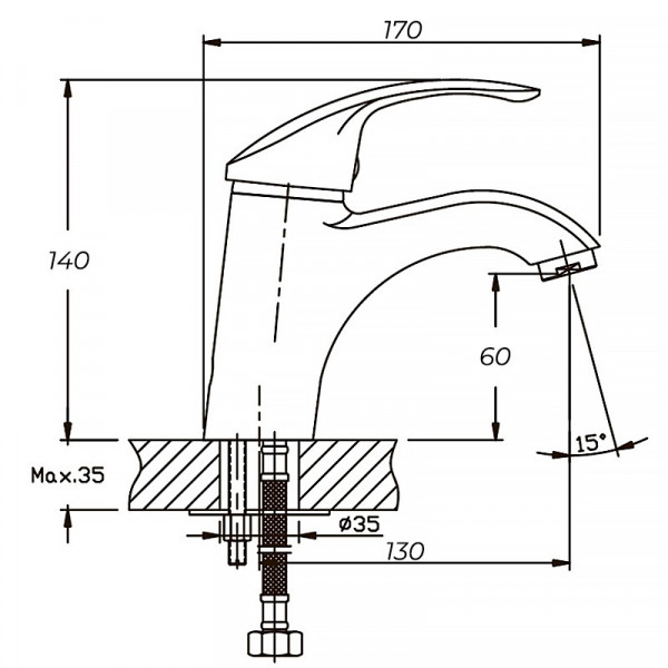 Змішувач для умивальника Haiba Fabio 001 (HB0104)