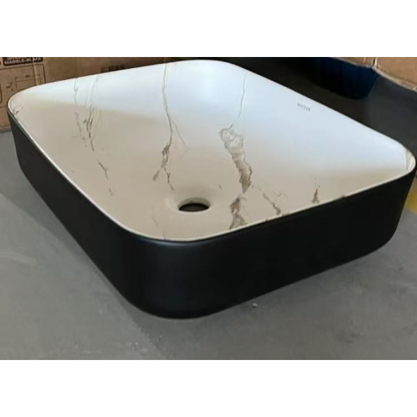 Раковина накладна MIXXUS PREMIUM DIVERSE-0110 MARBLE-BLACK 500х390х130mm (MP6517)