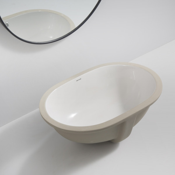 Раковина врізна під стільницю MIXXUS PREMIUM ELLIPSE-1701 570х385х205mm з переливом (MP6566)