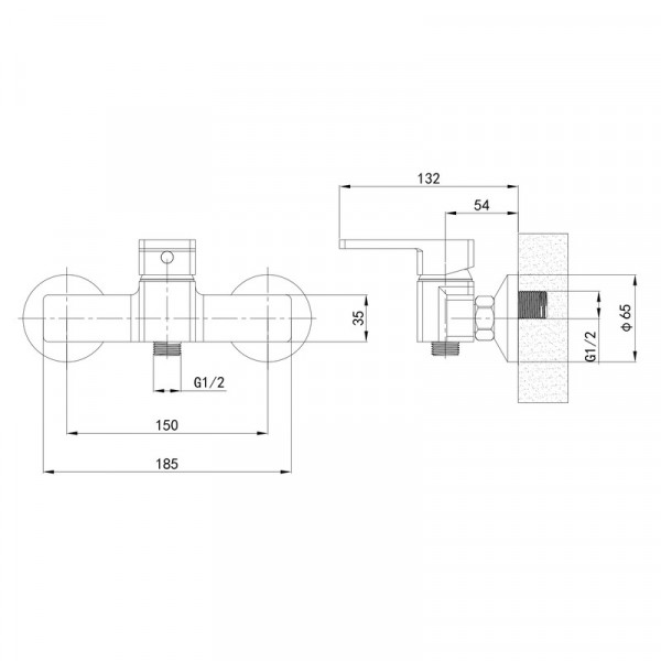 Змішувач для душової кабіни Mixxus Premium LOREN 003 (MI6798)