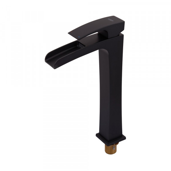 Змішувач для умивальника Koer KB-15007-05 високий водоспад (Колір чорний) (KR3449)