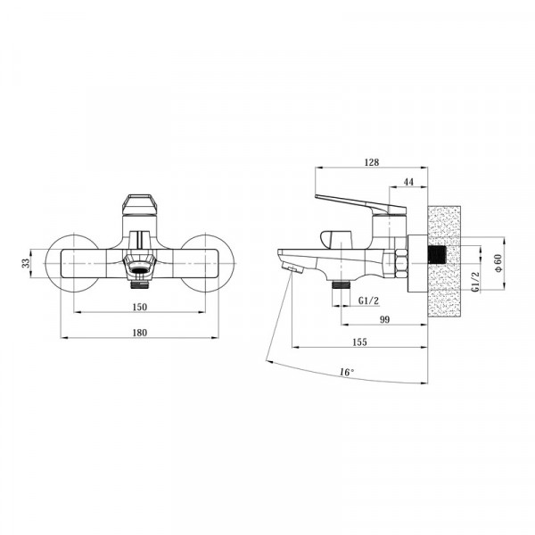 Змішувач для ванни Mixxus Premium Rubens 009 (EURO) (MI8253)