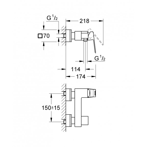 Змішувач для душу Grohe Eurocube (23145000)