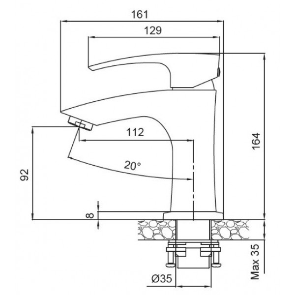 Змішувач для умивальника Koer KB-10007-07 (Колір графіт) (KR5150)