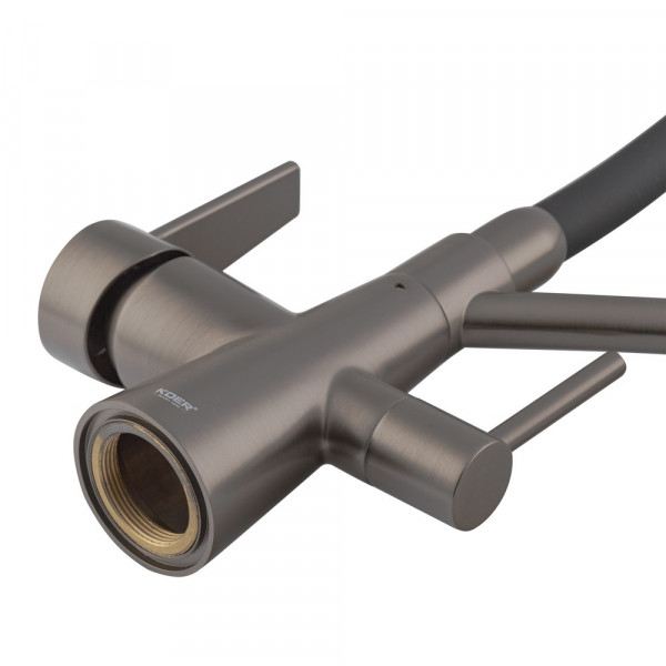 Кухонний змішувач з силік. виливом і вих. для питної води KOER KB-72003-07 (KR3377)