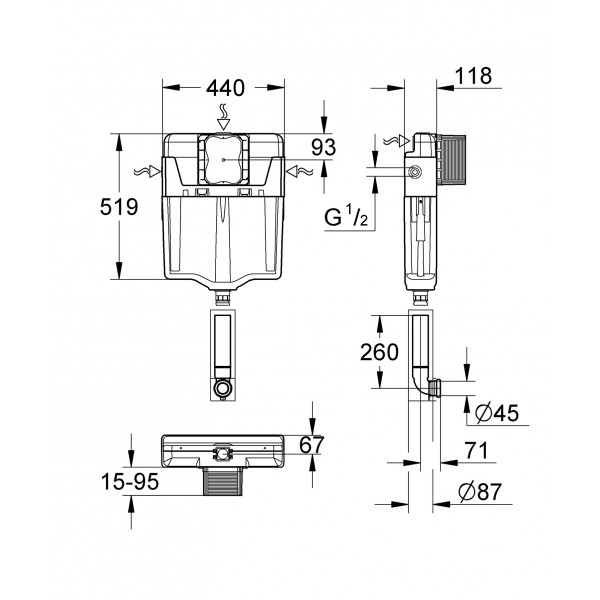 Змивний бачок GD 2 Grohe GD2 (38661000)