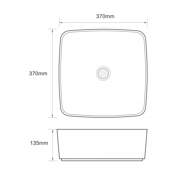 Раковина накладна Mixxus Premium DIVERSE-0104 MARBLE 370х370х135mm (MP6537)