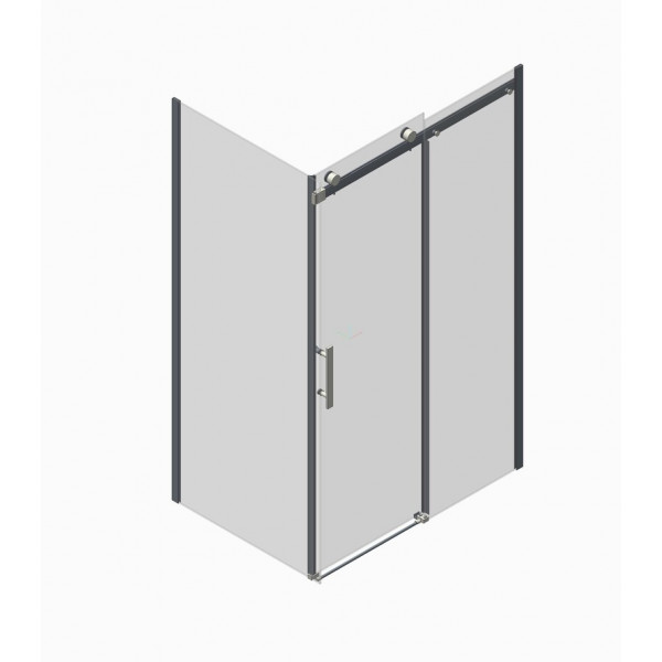 Бічна стінка до кабіни Koer SR SW01-90x200-TR-07 прозоре скло Easy Clean 8мм, графіт (KR5382)