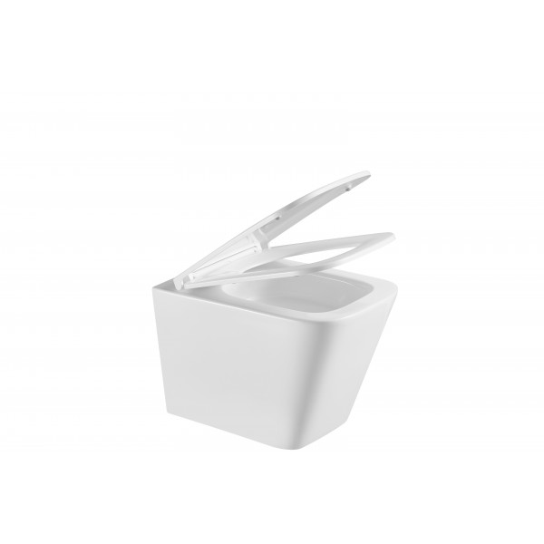 Унітаз підвісний Mixxus Premium Quadro-0301-T3 490x340x360mm, система змиву TORNADO 3.0 (MP6453)