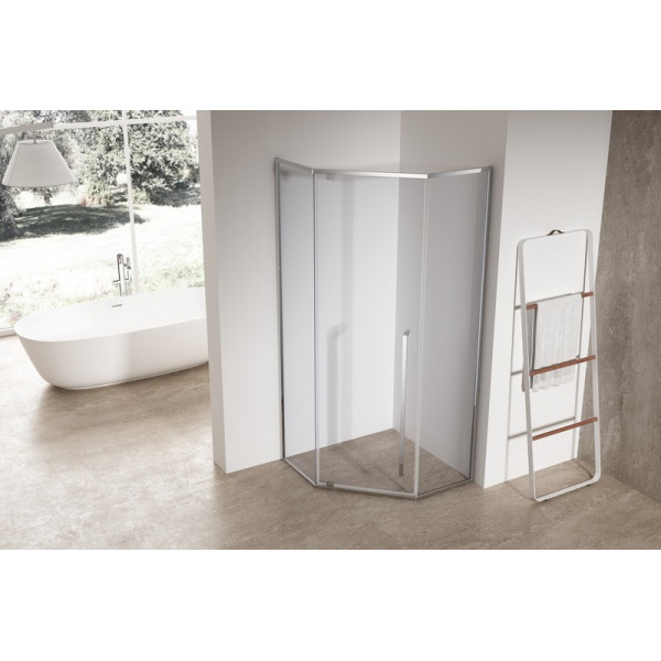 Душова кабіна без піддону Koer SR SC06-100x100x200-TR-01 прозоре скло Easy Clean 8мм, хром (KR5365)