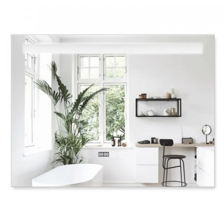 Дзеркало Mixxus STRONG MR05-100x60 з Led Touch, Anti-fog, димером, регулятором яскравості, годинником (MI6009)