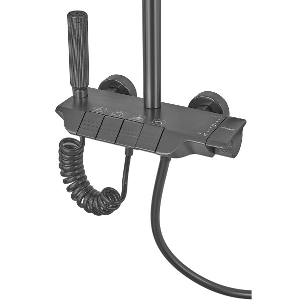 Душова колона Champion PBM-009-J Graphite зі змішувачем з кнопковим перемикачем, 4 режими (CH6501)