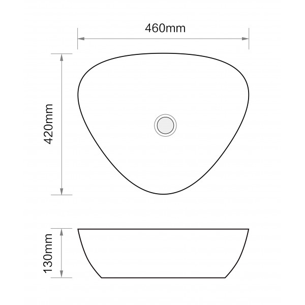 Раковина накладна Mixxus Premium WAVE-0104 MARBLE 460х420х130mm (MP6534)