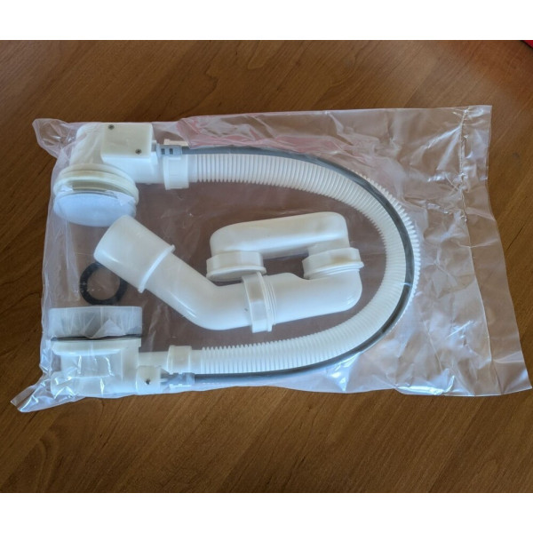 Сифон для ванни Koer BD-04-07 напівавтоматичний з переливом, без ревізії (Колір графітовий) 1 1/2'' (KR5444)