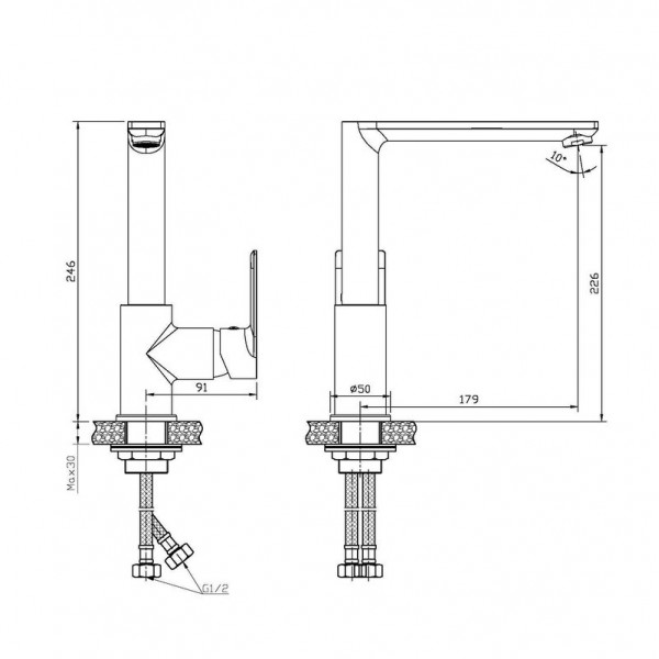 Змішувач для кухні Haiba Alex 018 (HB0890)