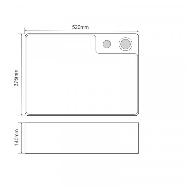 Раковина накладна Mixxus Premium STYLE-0201 520х375х140mm з донним клапаном та отвором під змішувач (MP6511)