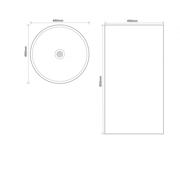 Раковина моноблок MIXXUS PREMIUM ELLIPSE-1101 460х460х855mm з переливом (MP6573)