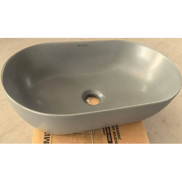 Раковина накладна Mixxus Premium ELLIPSE-0109 GRAY 500x300x140mm (MP6653)