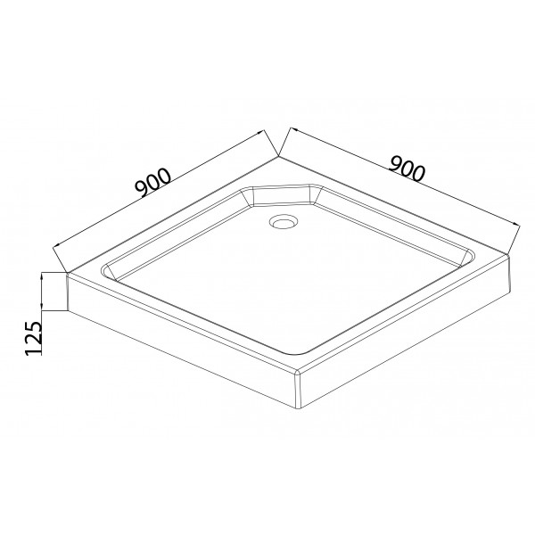 Душовий піддон з сифоном Mixxus CUBIC ST01-90x90x13 діаметр зливу 52 мм (MI6917)