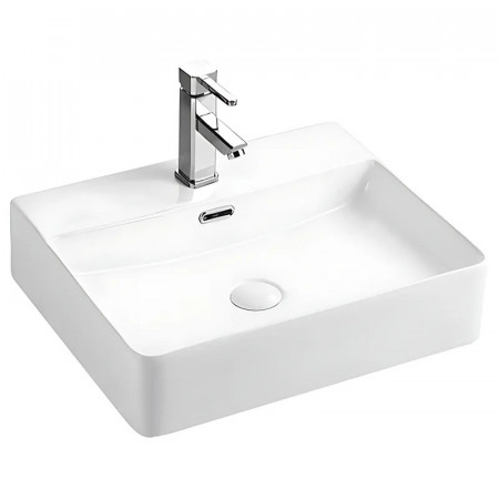 Раковина підвісна-накладна Mixxus Premium  QUADRO-0203 500x420x130mm (отвір під змішувач, перелив) (MP6718)