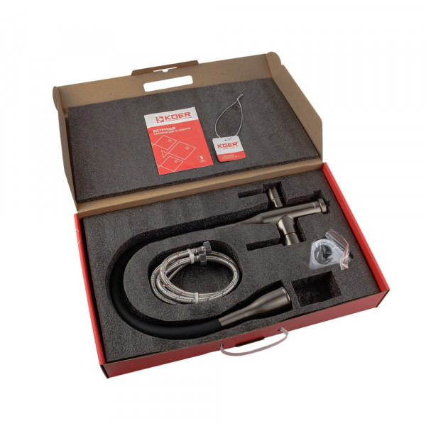 Змішувач для кухні Koer KI-72024-07 з виходом для питної води (нерж. сталь) (KR5013)