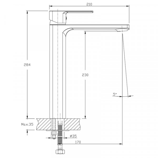 Змішувач для умивальника Haiba Kubus 001 високий (HB0839)