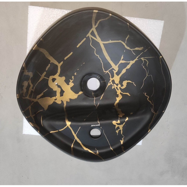 Раковина накладна MIXXUS PREMIUM WAVE-0201 MARBLE 430х430х150mm з отвором під змішувач (MP6536)