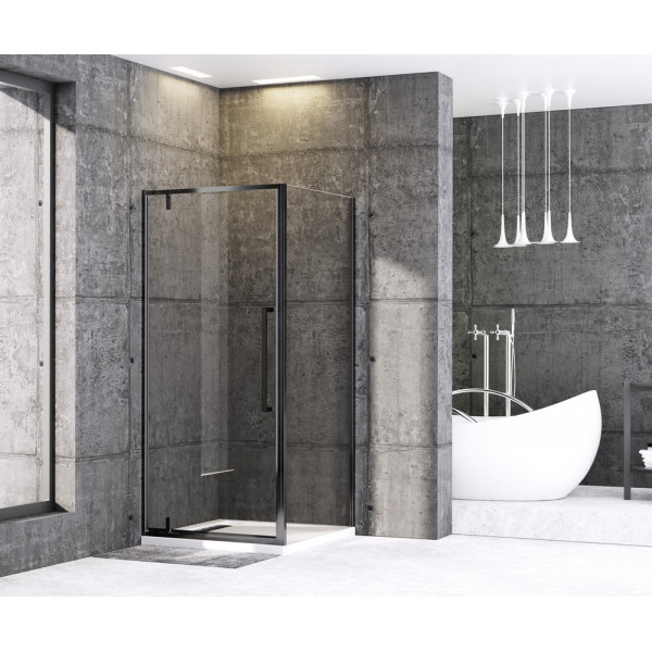 Душова кабіна без піддону Mixxus Premium BEVEL SC01-90x90x195-TR Black прозоре скло 6мм (MI6864)