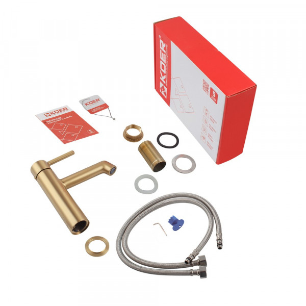 Змішувач для умивальника Koer KB-10029-12 Колір матове золото (KR5501)