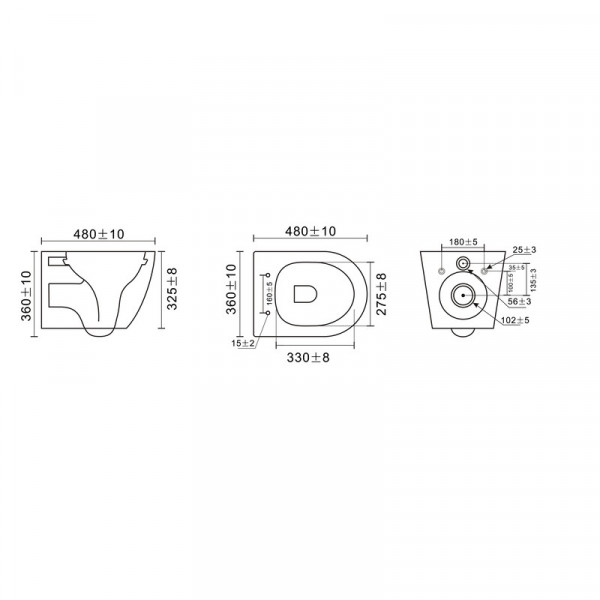 Унітаз підвісний Mixxus Premium BEVEL-0304-T1 BLACK 480x360x360mm сист. змиву TORNADO 1.0 (MP6677)