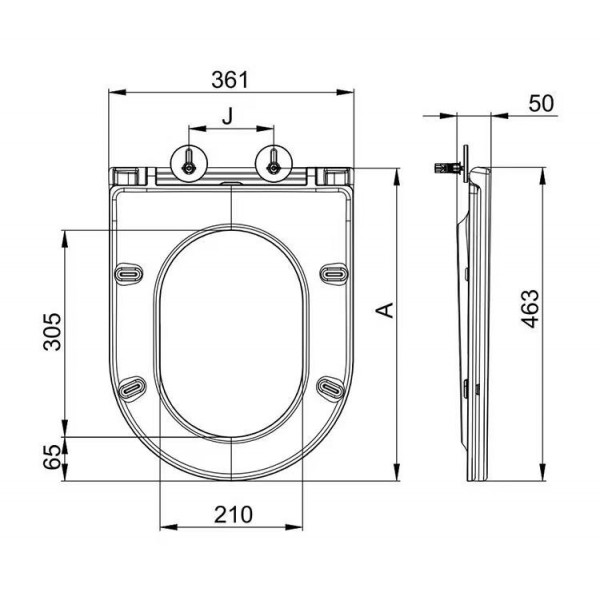 Сидіння-кришка для унітазу Mixxus Premium SEAT COVER ELLIPSE-BEVEL-2001 BLACK з мікроліфтом 463х361х50mm (MP6615)