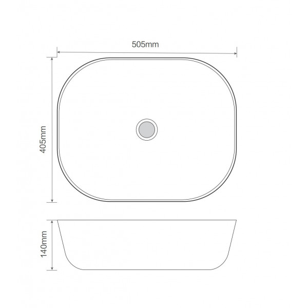 Раковина накладна MIXXUS PREMIUM DIVERSE-0107 505х405х140mm (MP6550)