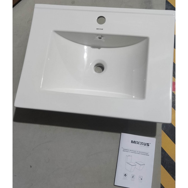 Раковина меблева Mixxus Premium CUBIC-1501 610х460х170mm з отвором під змішувач та переливом (MP6495)