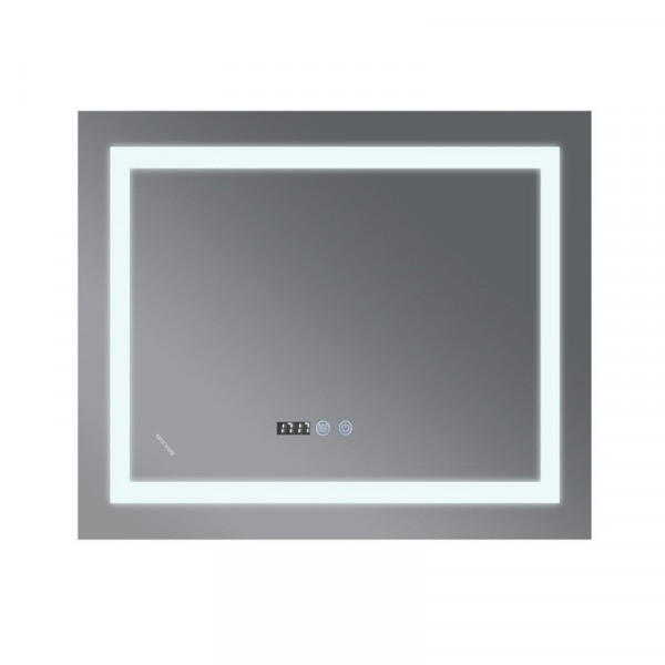 Дзеркало Mixxus WARM MR02-80x80 з Led Touch, Anti-fog, димером, регулятором яскравості, годинником (MI6934)