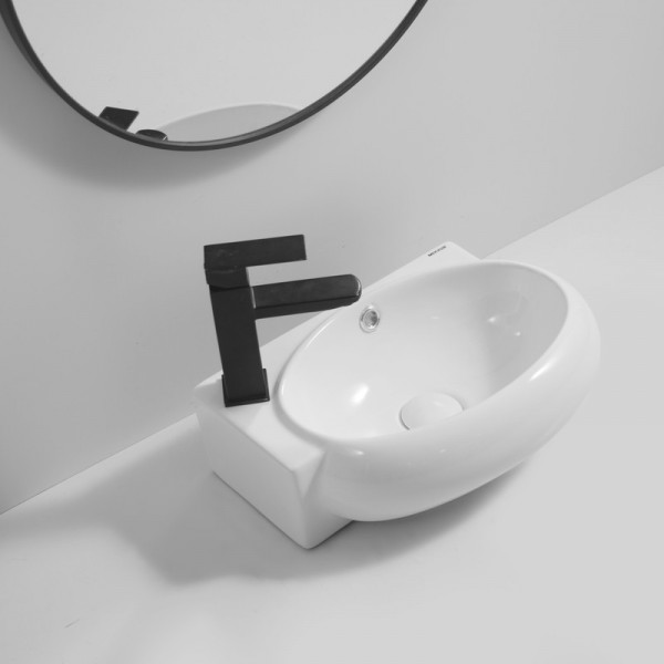 Раковина підвісна Mixxus Premium DIVERSE-1201-R 400х215х140mm з отвором під змішувач та переливом (MP6506)