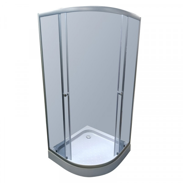 Душова кабіна з низьким піддоном Mixxus PLAIN SCT02-90x90x195-GR SATIN сіре тоноване скло 4мм (MI6898)