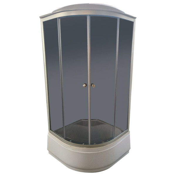 Бокс душовий з гідромасажем Mixxus STRONG SBH01-90x90x215-GR SATIN з високим піддоном (MI6889)