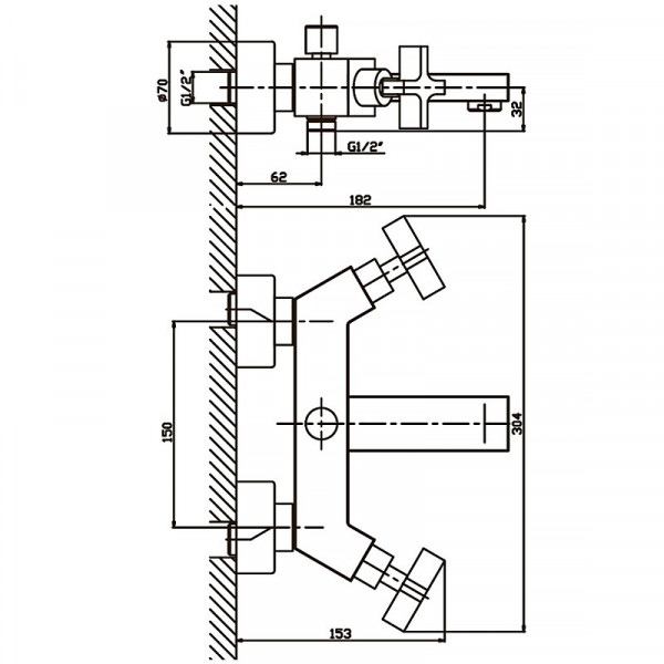 Змішувач для ванни Haiba Bergus 009 (HB0023)
